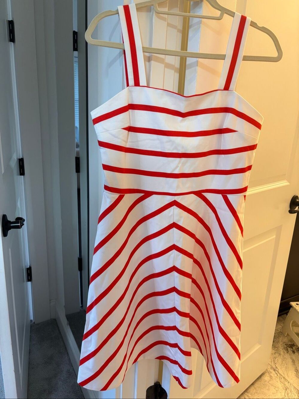 NWT Draper James Red & White Stripe Fit & Flare Coastal Sundress, Zoe dress sz 8 - Picture 3 of 10